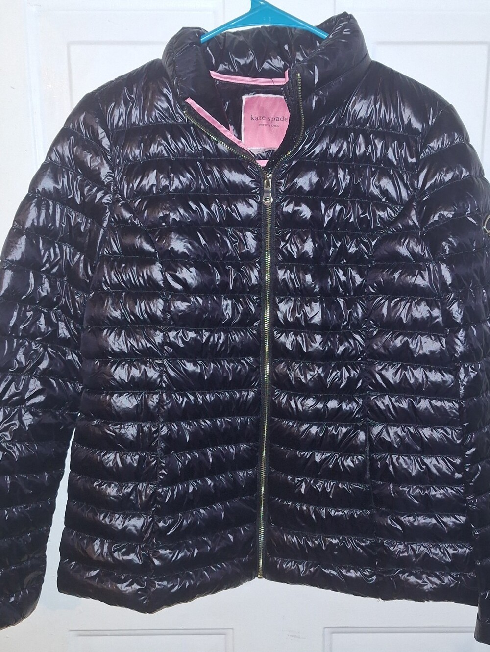 Like New Kate Spade Glossy Puffer Jacket~Quilted~Black~Down~Medium
